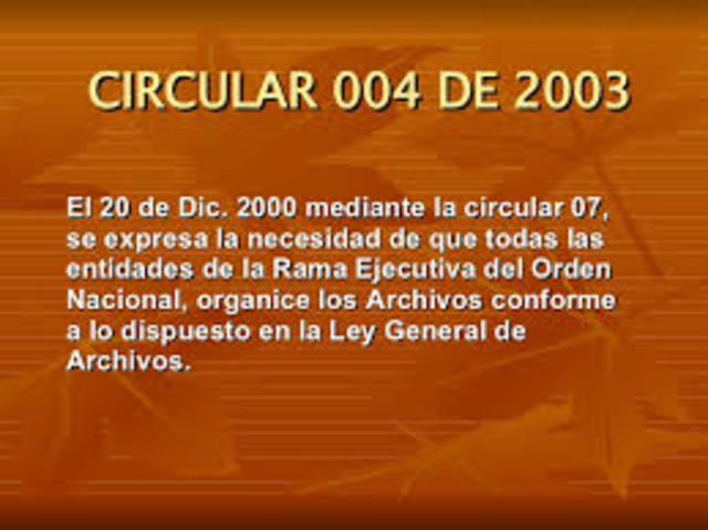 CIRCULAR No.004 DE 2003