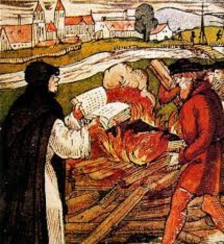 Destrucciòn de libros Hebreos por el fuego en Roma