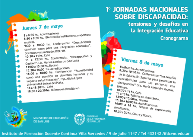 Primeras Jornadas Nacionales sobre Discapacidad, tensiones y desafíos en la integración educativa