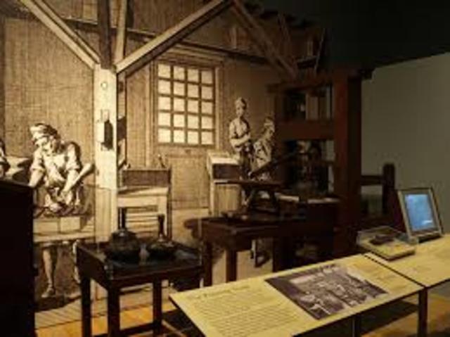 opens printing office in Philadelphia, PA