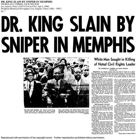 Martin Luther King Jr Assesinated