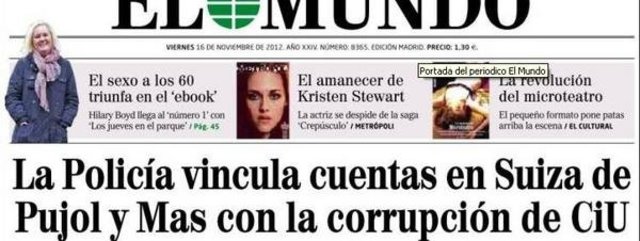 El Mundo destapa el escándalo Pujol