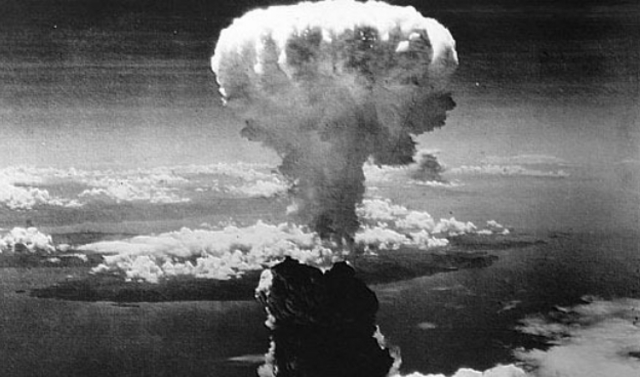 An atomic bomb on Hiroshima.