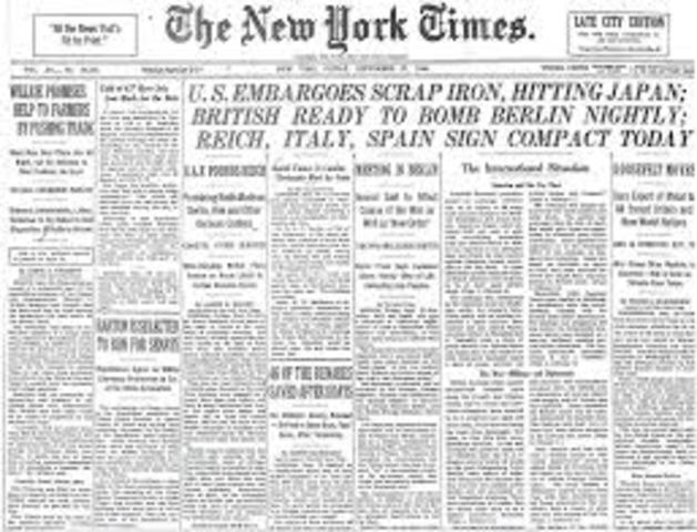 U.S puts an embargo on Japan