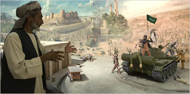 Shorawi or Soviets are defeated by rival Afghan groups (Massoud, Rabbani and Mujahedin)