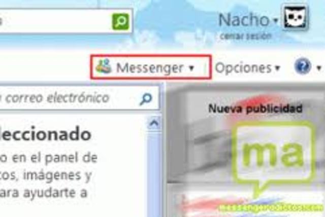 aparece messenger y hotmail para comunicarnos