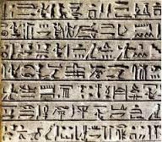 3350 a c. Aparece la escritura pictográfica en tablas de arcilla cocidas en Mesopotamia.