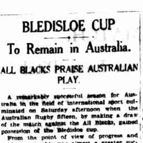 Australia wins the Bledisloe Cup for the first time