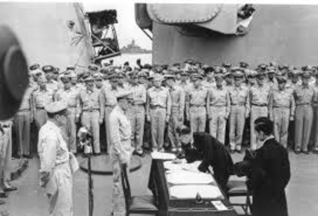 formal japanese surrender on USS Missouri