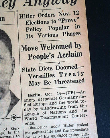 Germany quits 'League of Nations'