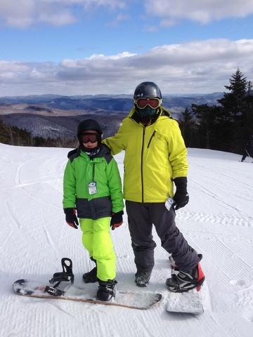 Snowboarding at Okemo (I'm in the yellow jacket)