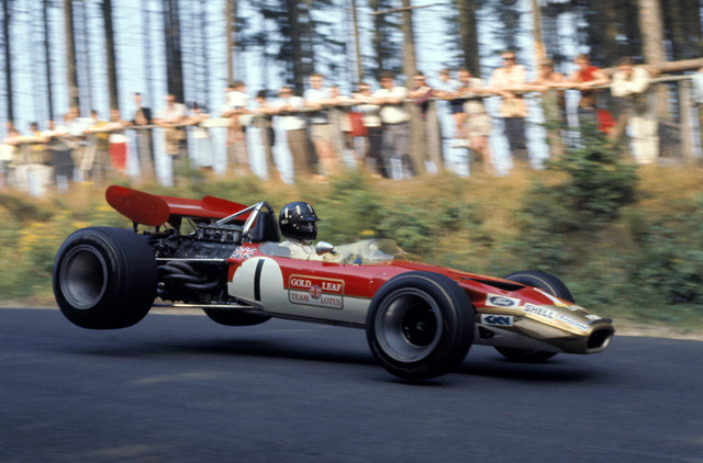 Lotus 49b Debuts with "Gold Leaf" Livery. introduction of company sponsorships in f1