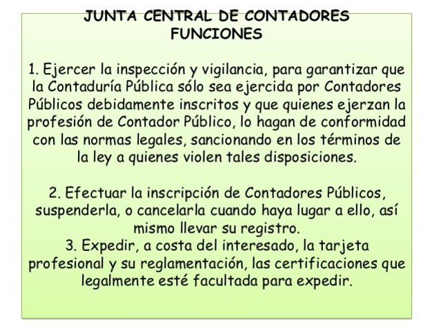 JUNTA CENTRAL DE CONTADORES