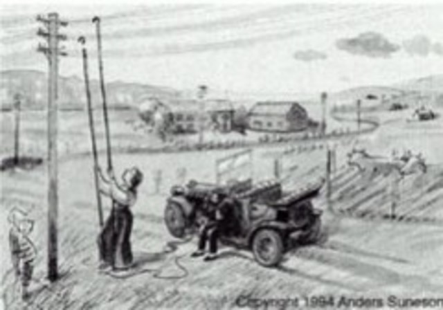 El primer telefono en un automovil