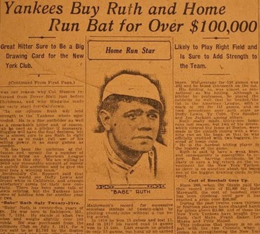 Yankees buy Ruth