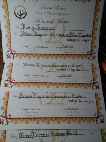 Último concurso de artes ganado en el colegio