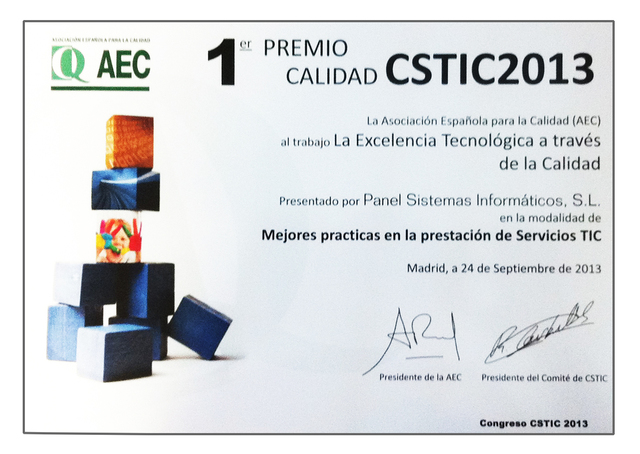 Premio a la Calidad CSTIC