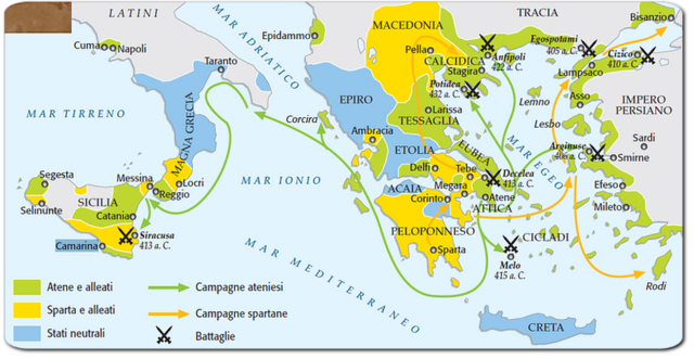 Cause: ribellione di Corcira, embargo di Megara, Potidea