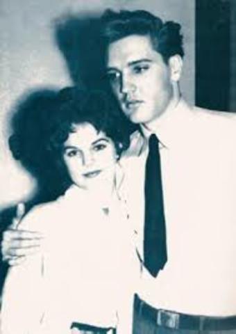 Elvis met Priscilla at a party at his home in Germany.