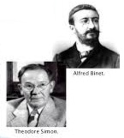 Binet y Simon diseñan y aplican de manera formal el primer test de inteligencia