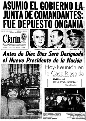 Fin del gobierno de Onganía