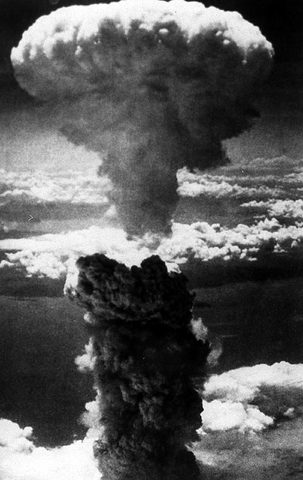 US launches an atomic bomb on Nagasaki.