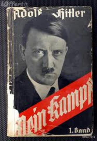 HItler writes Mein Kamf in prision.