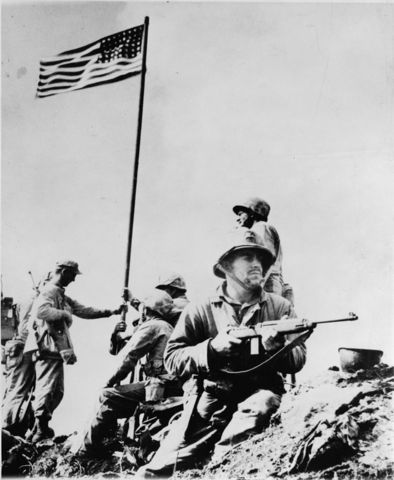 UNITED STATES DEFEAT JAPAN IN THE BATTLE OF IWO JIMA