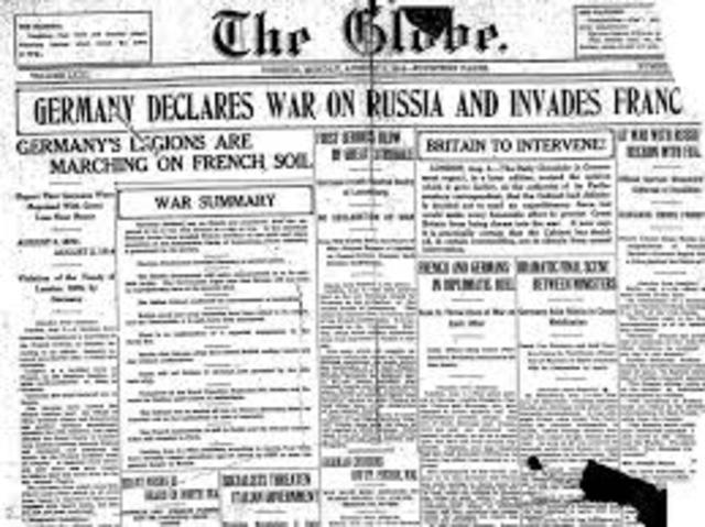 Germany declared war on Russia