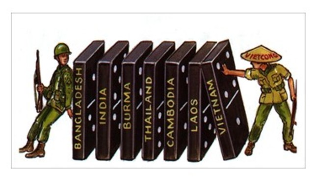 Eisenhower increases aid under “Domino Theory”