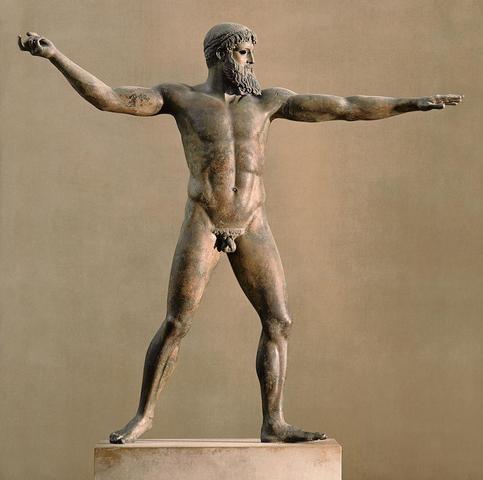 Ancient Greek Sculture Of Poseidon or Zeus