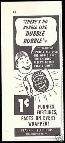 Advertisement of the Dubble Bubble