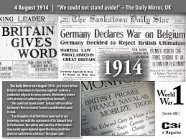 WW1 officially starts.