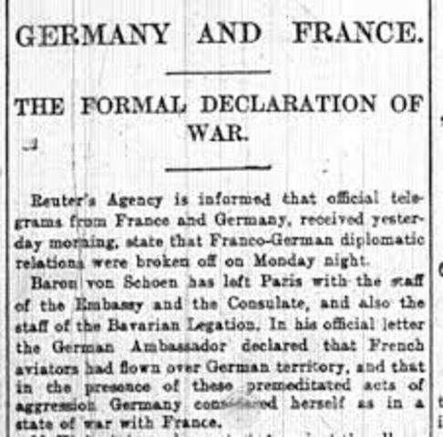 Germany declares war on France