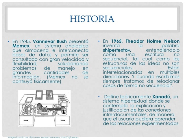 Memex.- Vannevar Busch.