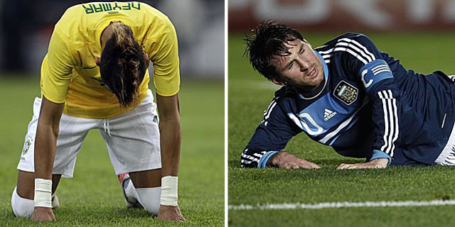 Neymar y Messi sin gloria