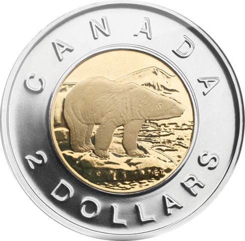 Canada’s new $2 coin, dubbed the “toonie,” is introduced.
