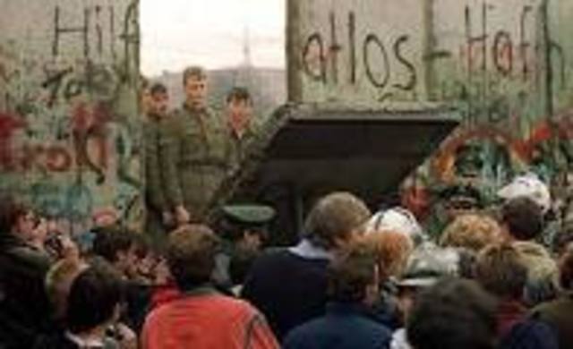 Berlin Wall  was knocked down