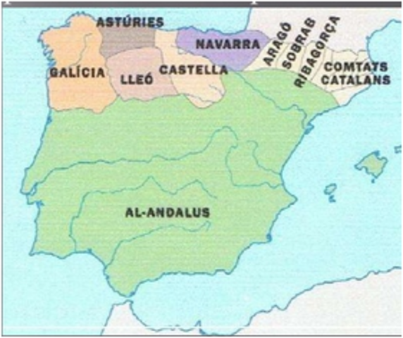 Arribada dels musulmans a la peninsula Iberica
