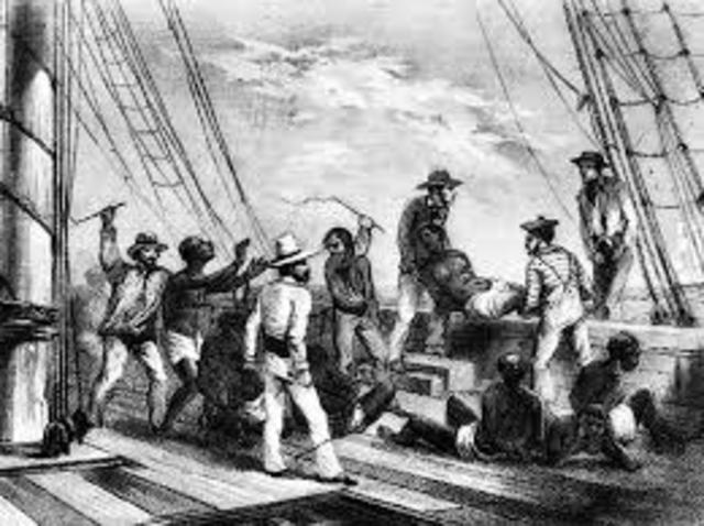 First shipment of African slaves.