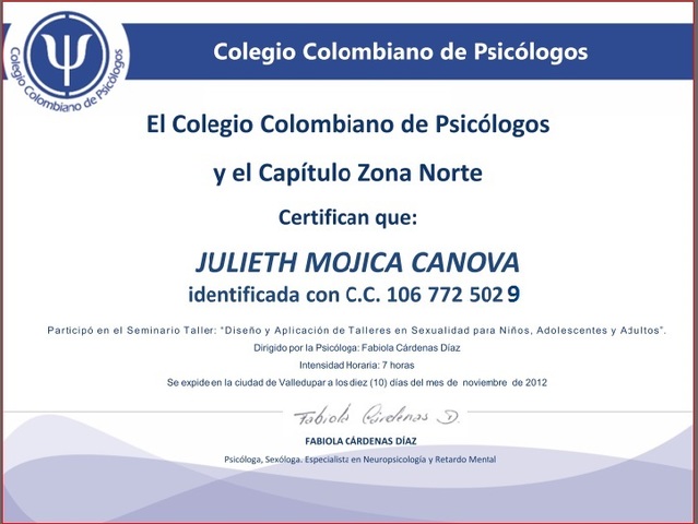 Asistencia al Taller de Sexualidad para niños, adolescentes y adultos