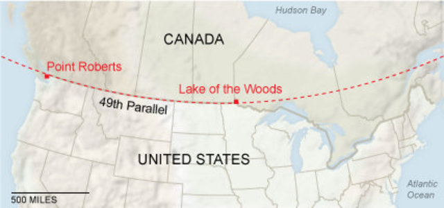 United States takes possession of the Oregon Territory south of the 49th parallel