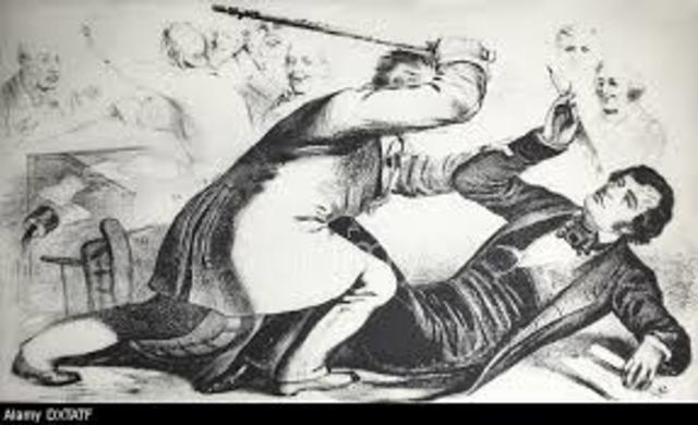 Charles Sumner is Attacked by Preston on the floor of te Senate