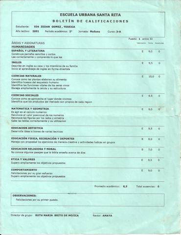 Inicié mi tercer año de básica primaria