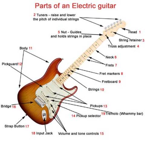 part of the electric guitar
