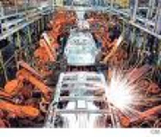 (3) Robots replace humans on assembly lines