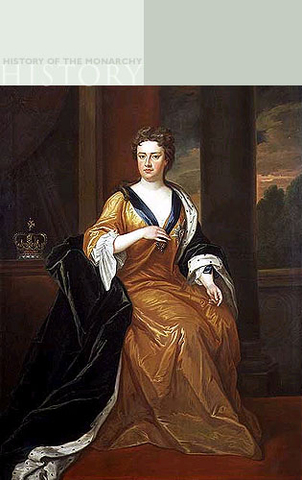death of king William of Orange, ANNE becomes queen