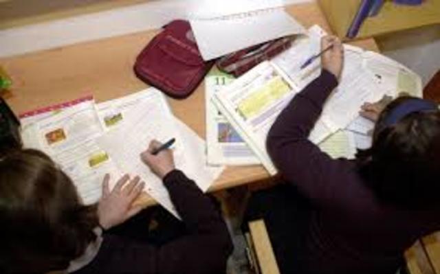 Present continuous: At the moment I'm doing my homework.