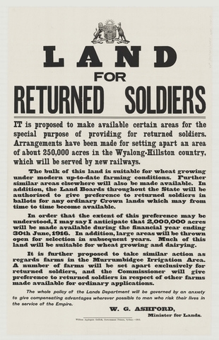 Soldier settlement sceme