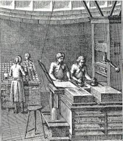 Trabaja como aprendiz en la impreta de su hermano.